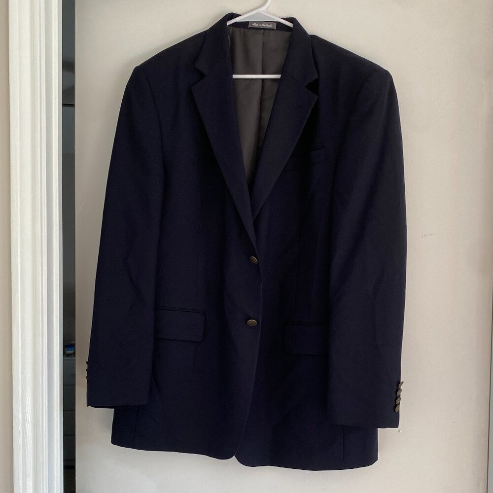 Oscar de la Renta 100% Wool Black Blazer Men’s Size 44L